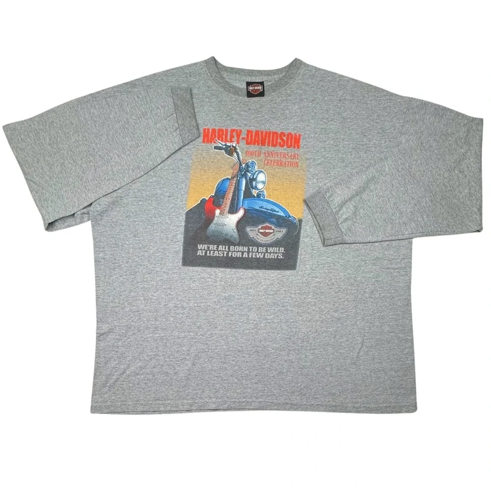 Vtg Harley-Davidson Shirt 100th Anniversary Celebration Party Milwaukee 2003 XXL